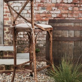 Rustic Bar Stool & Barrel