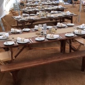 Rustic Bench with Rustic Trestles