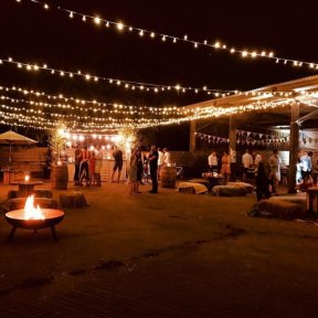 Fairy Lighting on 3m Shepherds Crooks & Kadai Fire Pits