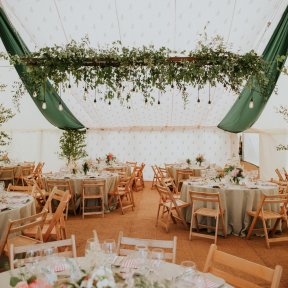 Round Tables & Folding Wooden Chairs