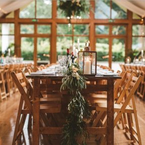 Rustic Trestle Tables & Folding Wooden Chairs