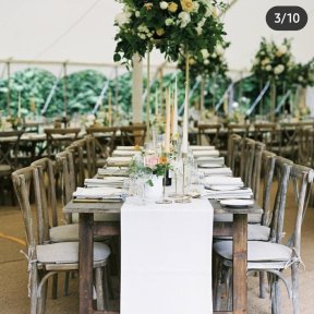 Rustic Trestle Tables & Limewash Chairs