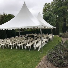 Ceremony under 2 5m by 5m Chinese Hats - DP Marquees Ltd