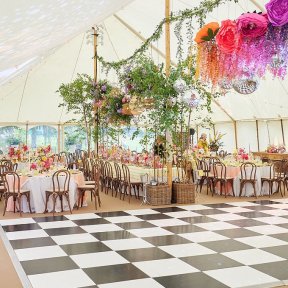 Petal dance floor interior - DP Marquees Ltd