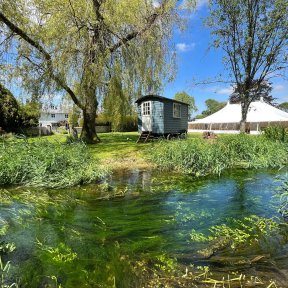 50ft Traditional Marquee in water meadows - DP Marquees Ltd