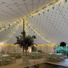Green Fern block-printed lining - DP Marquees Ltd