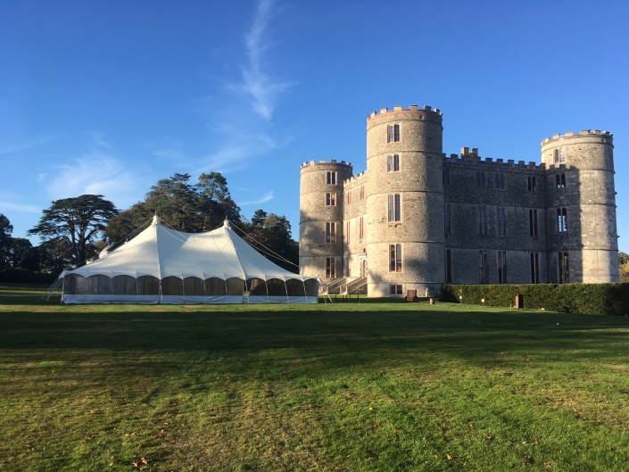 Petal canvas marquee at Lulworth Castle - dpmarquees ltd